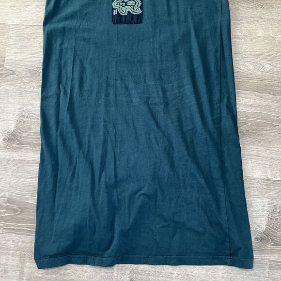 Vintage Blue Cactus Tank Top Maxi Dress Womens Size XL Blue Tribal Native USA - Picture 4 of 10